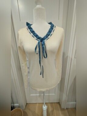 Wanko Lace-Trim Camisole in Teal and Cream